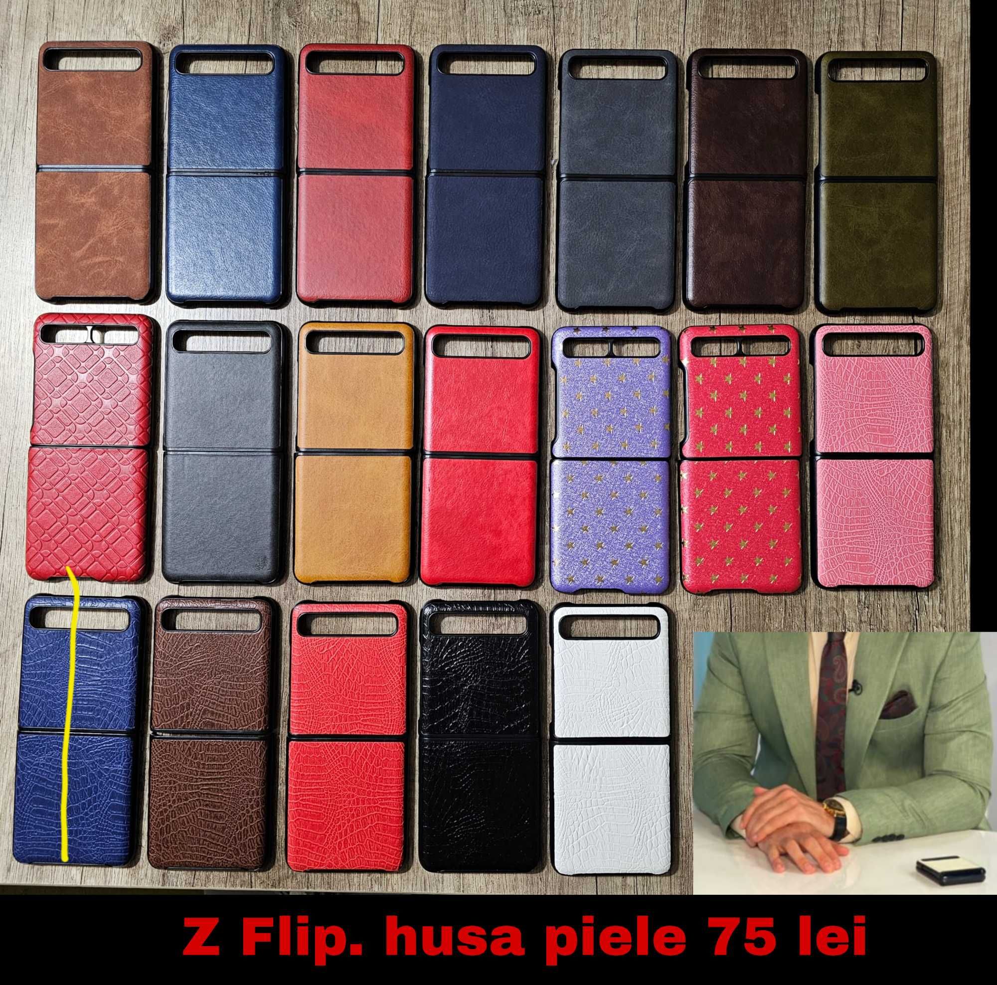 Husa Z FLIP Premium silicon si piele