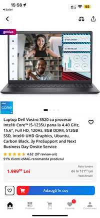 Laptop Dell VO5 3520 FHD i5 -1235U 8 GBRAM 512 GB