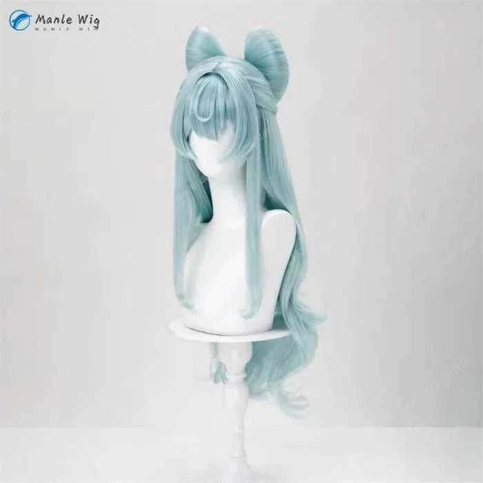 Косплей аниме перука Genshin Impact Yumemizuki Mizuki в ментово зелено