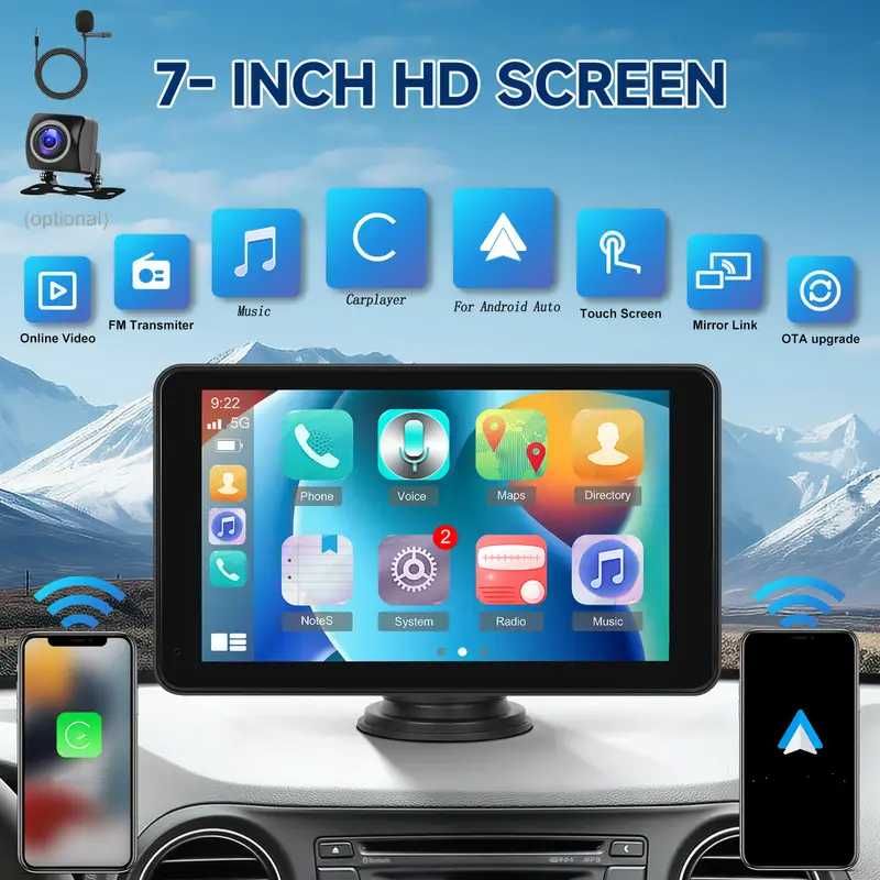 Мултимедия за кола 7'' портабъл със стойка - portable car media player