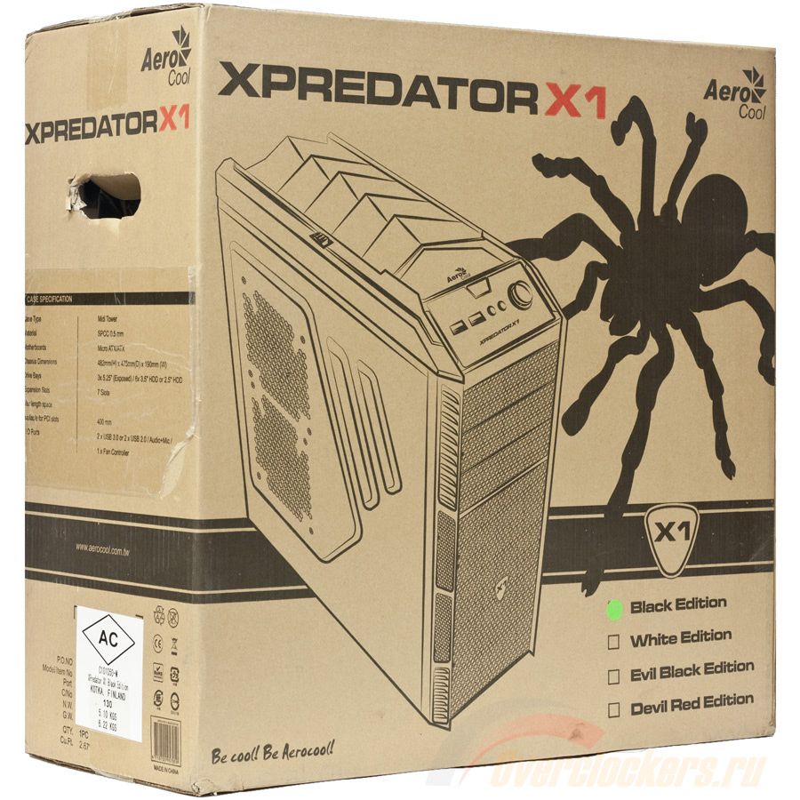 AeroCool XPREDATOR X1 Evil Black edition