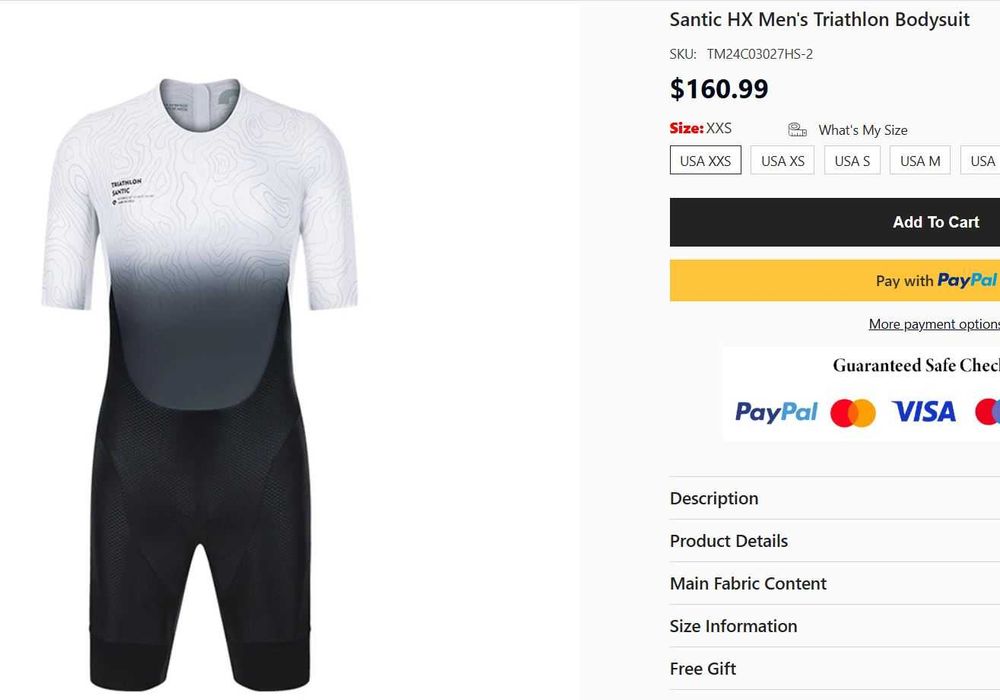 Costum Triatlon Santic HX bărbați Race-Fit Marime M