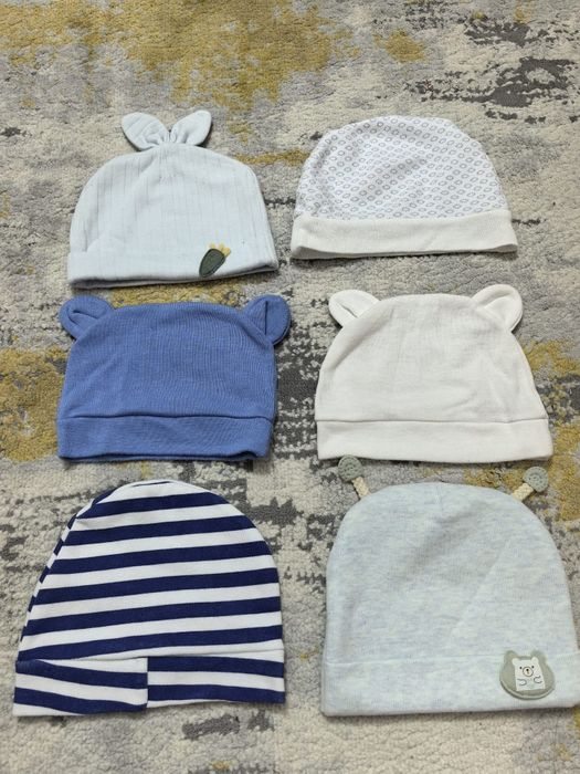 Set 6 caciulite , 0 - 3 luni