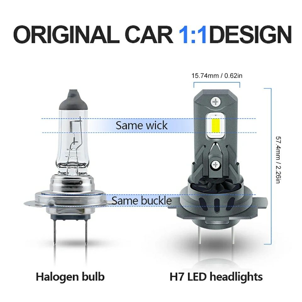 Set Două Becuri Led H7 Cree 20000Lumeni/120W/6000K