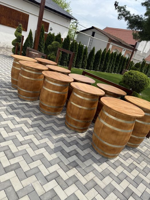 Mese din butoi din stejar salcam brad