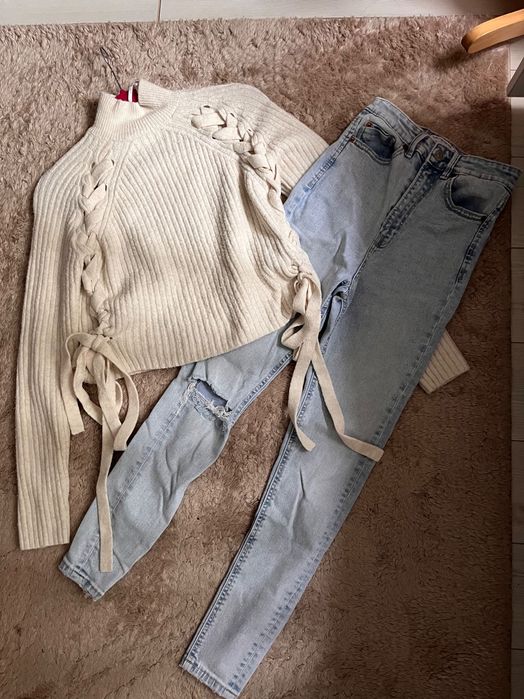 Дънки Stradivarius и пуловер Missguided