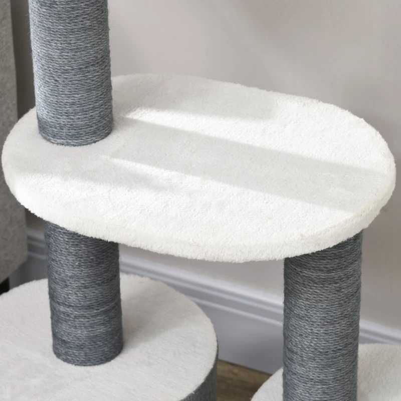 Дърво за котки PawHut с 1 котешка пещера, 1 котешко легло, 2 платформи