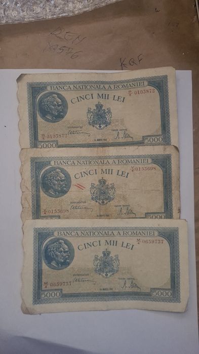 Bagnote 5000lei -1945-1944(August,Martie,Octombrie ,Mai)
