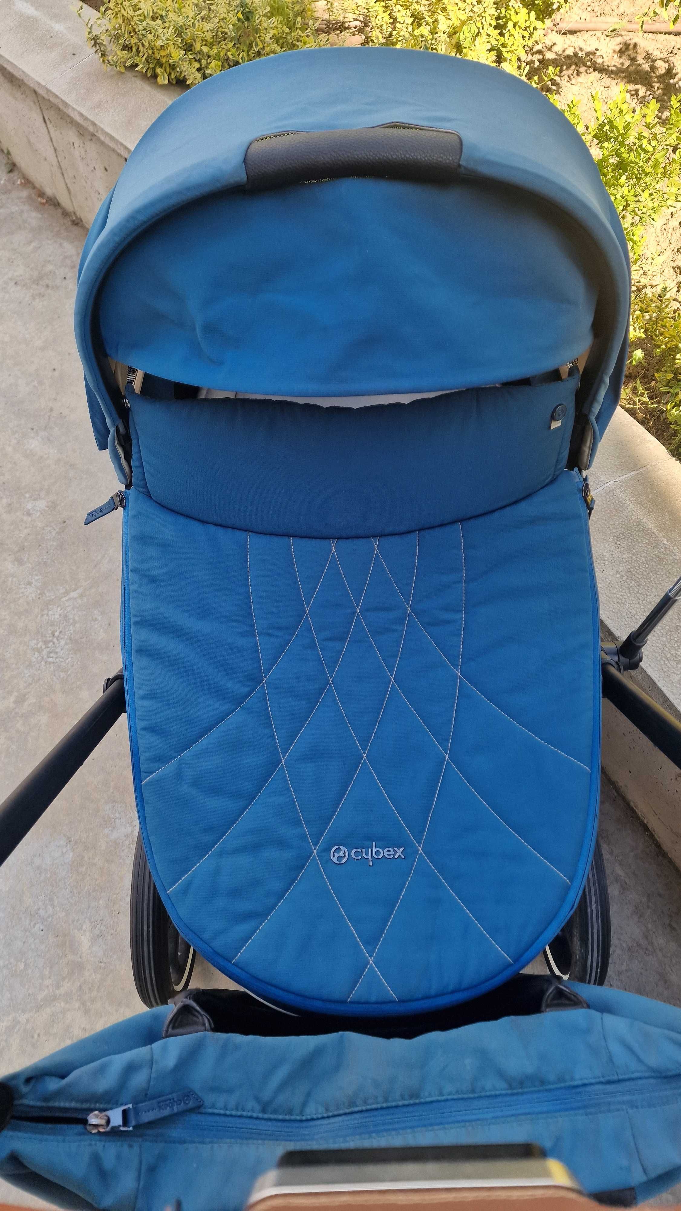Cybex Priam Platinum Blue + аксесоари