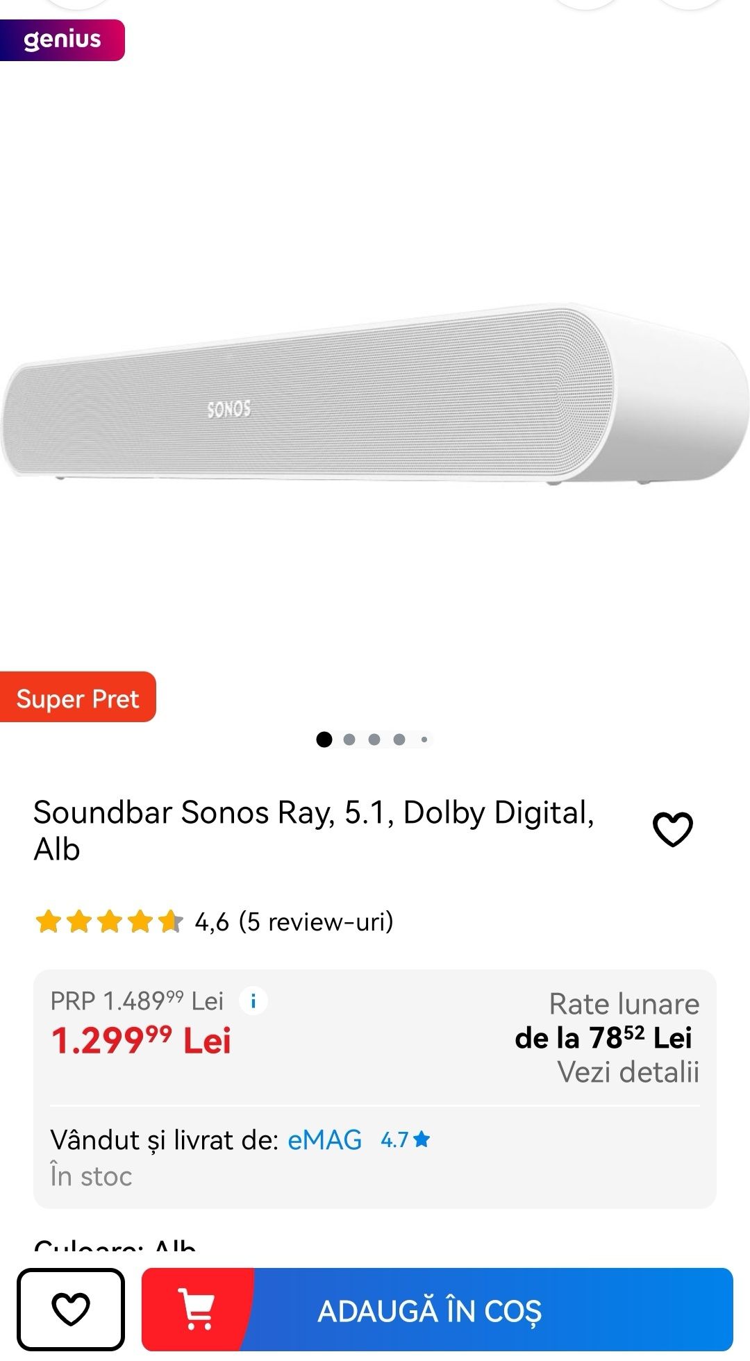 Sonos Ray, 5.1(alb)