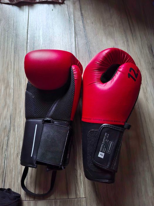 Echipament kickboxing, mănuși 12oz, tibiere, fase de box 2.5 metrii