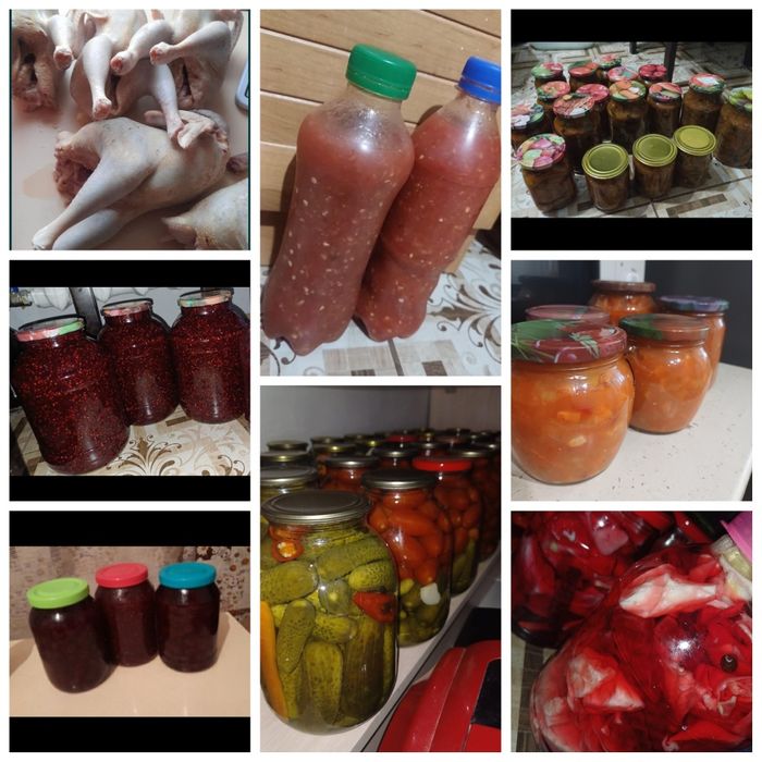 Домашние бульонные куры варенье соленье капуста кобра