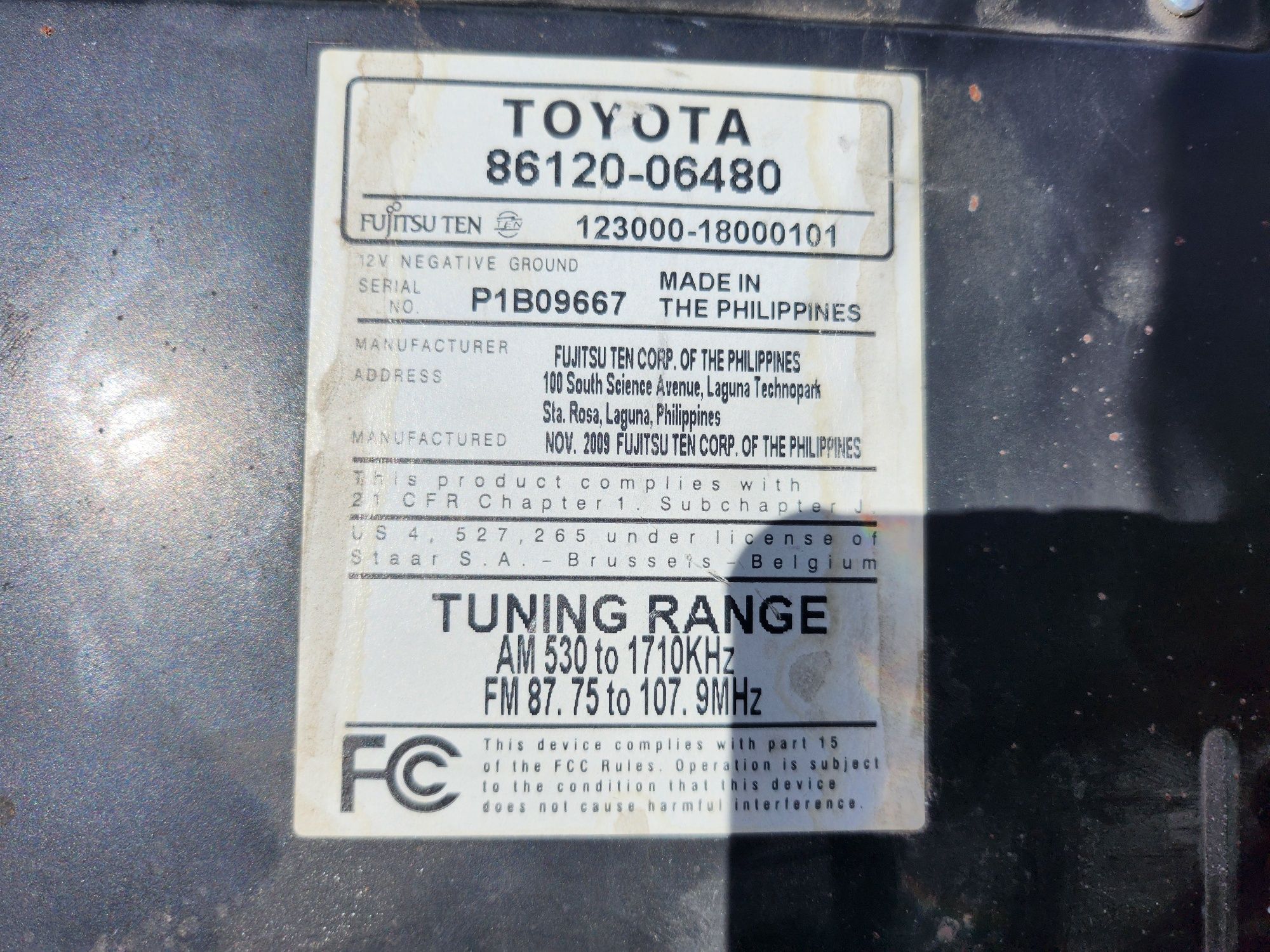 Продам магнитолу от Toyota Camry 45