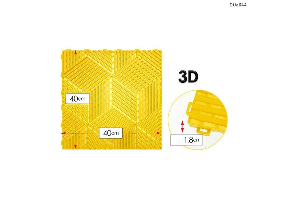 Pardoseala modulara, gresie, design 3D Galben 30x30