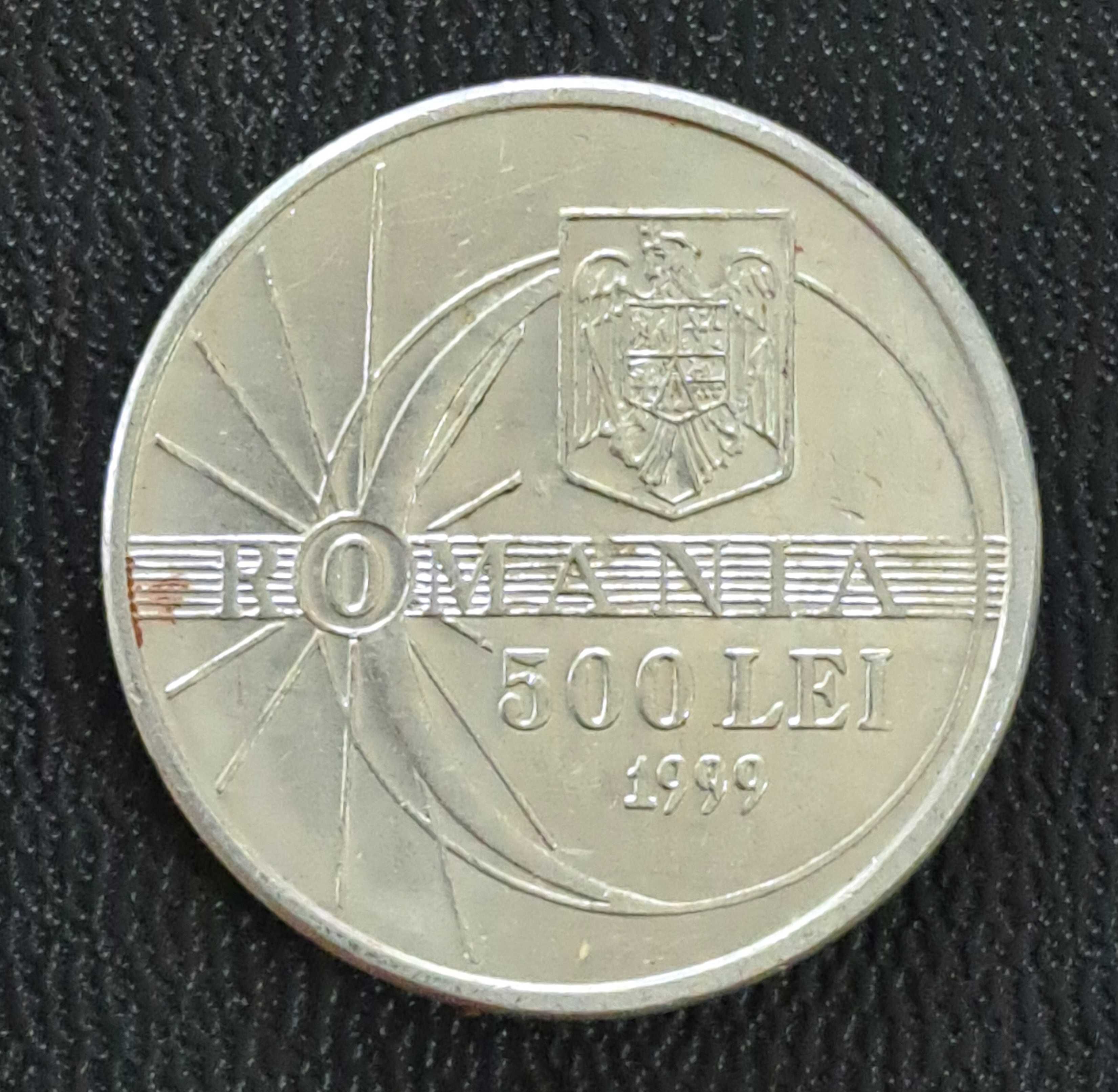 Monedă 500 lei eclipsă soare 1999