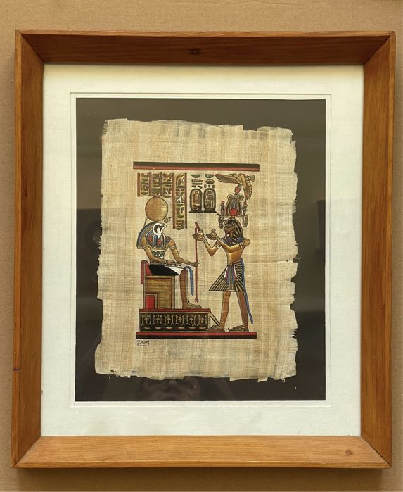 Tablou papirus autentic handmade praf aur culori vii Egipt