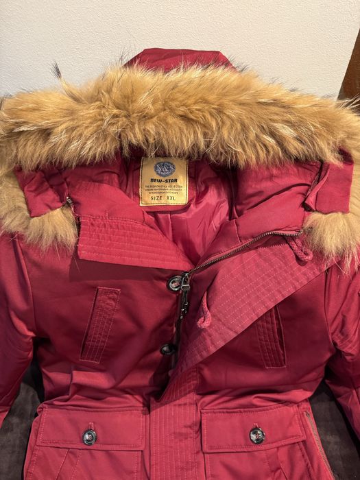 Мъжко яке тип парка в бордо