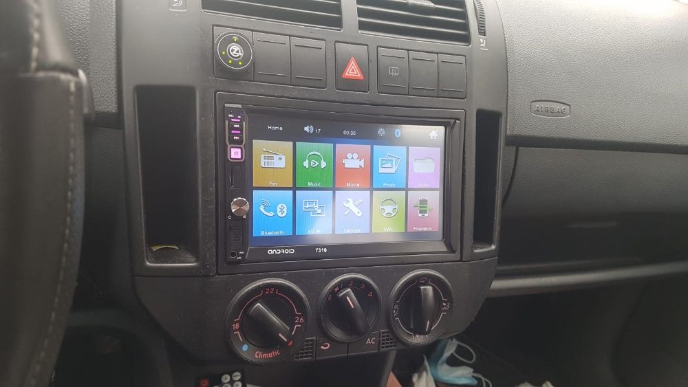 Navigatie MP5 Casetofon Polo Waze YouTube prin MirroLink BT USB Card