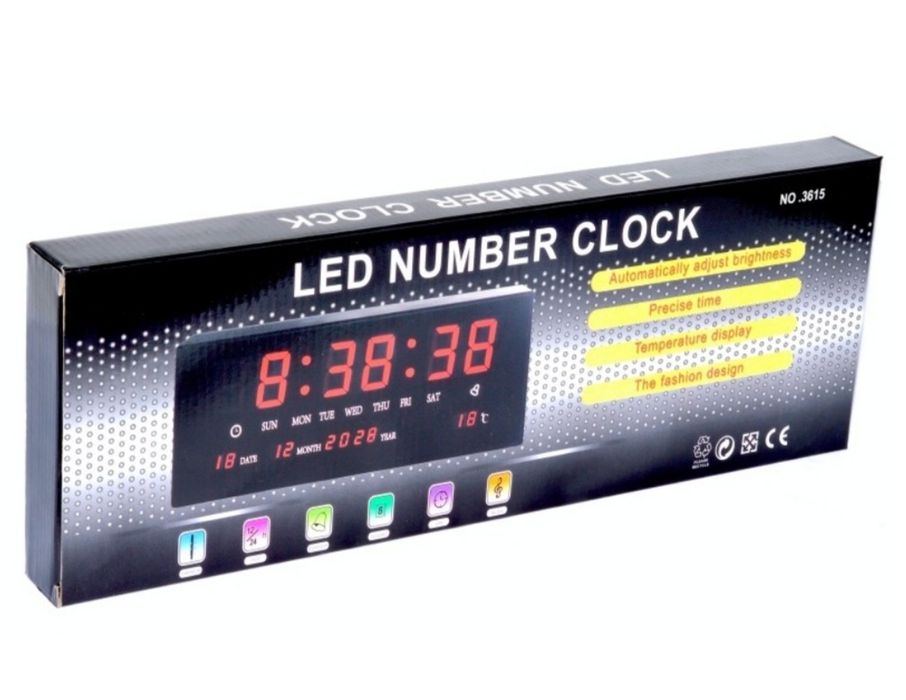 Ceas digital cu afisaj electronic LED rosu 3615