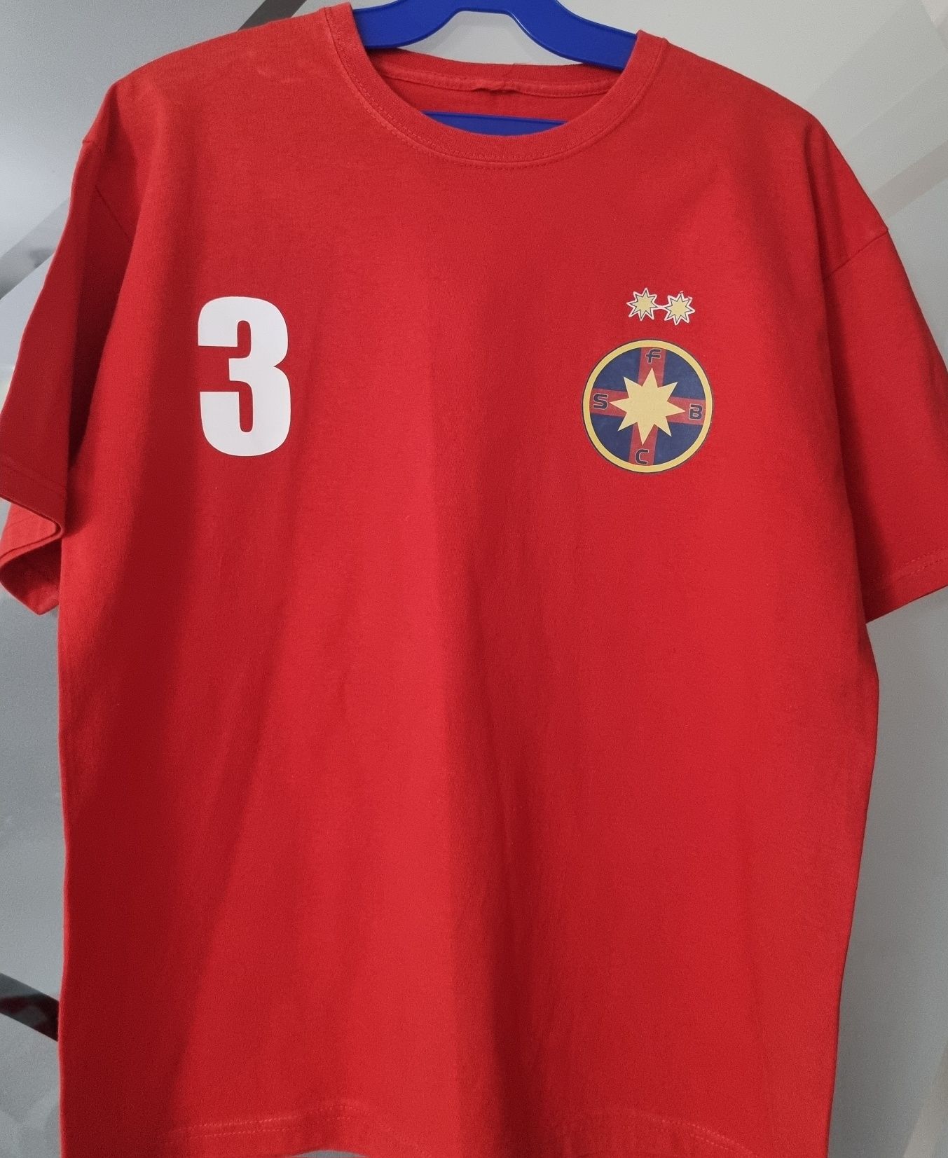 Tricouri bumbac FCSB, copii 12/14 anirosu /albastru