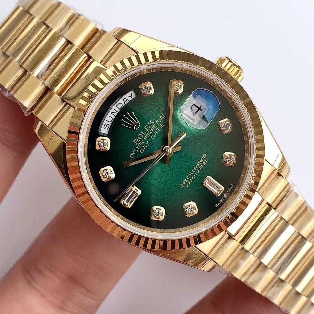 Rolex President Gold Green Day - Date