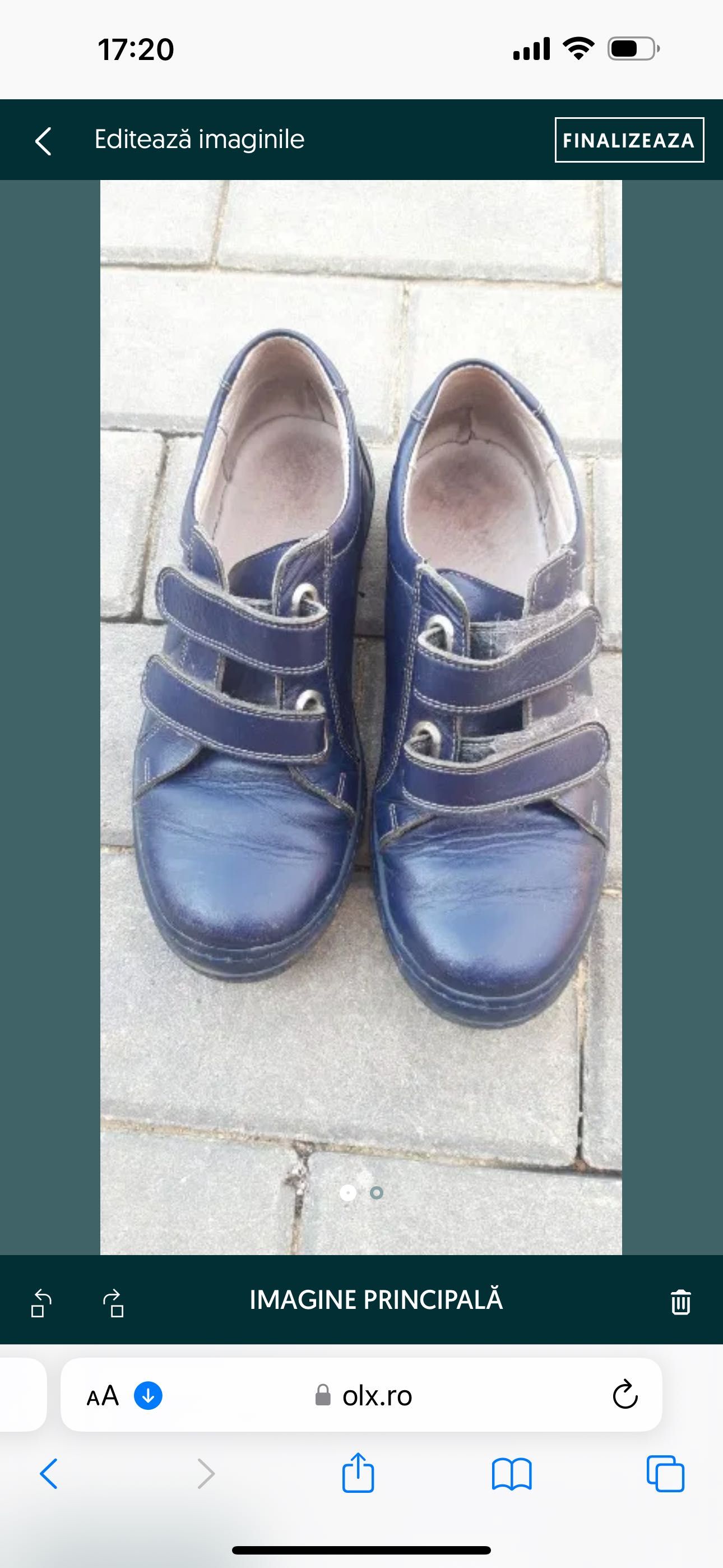 Vand pantofi piele baiat, marimea 35, stare fff buna