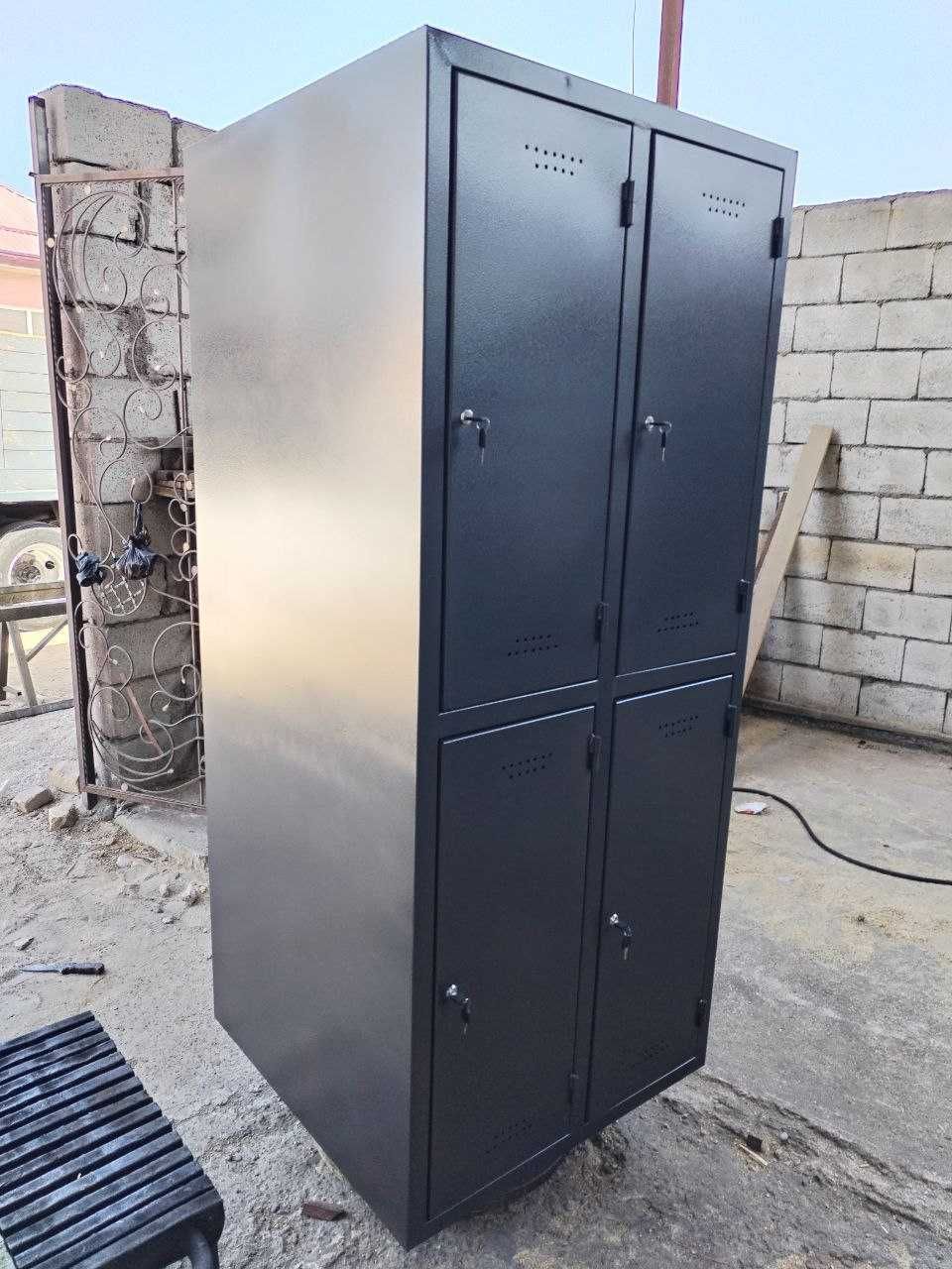 железный металлический шкаф  для раздевалки  185x80x80см  2этажный
