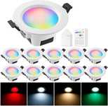 Spoturi LED 9W,Plafoniere încastrate WiFi Bluetooth Mesh RGBCW RGB Alb