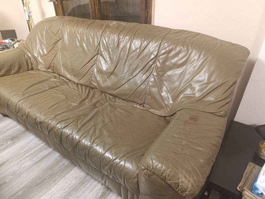 Холна гарнитура естествена кожа