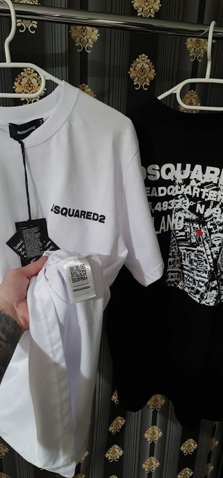 Tricou dsquared2  alb negru milano