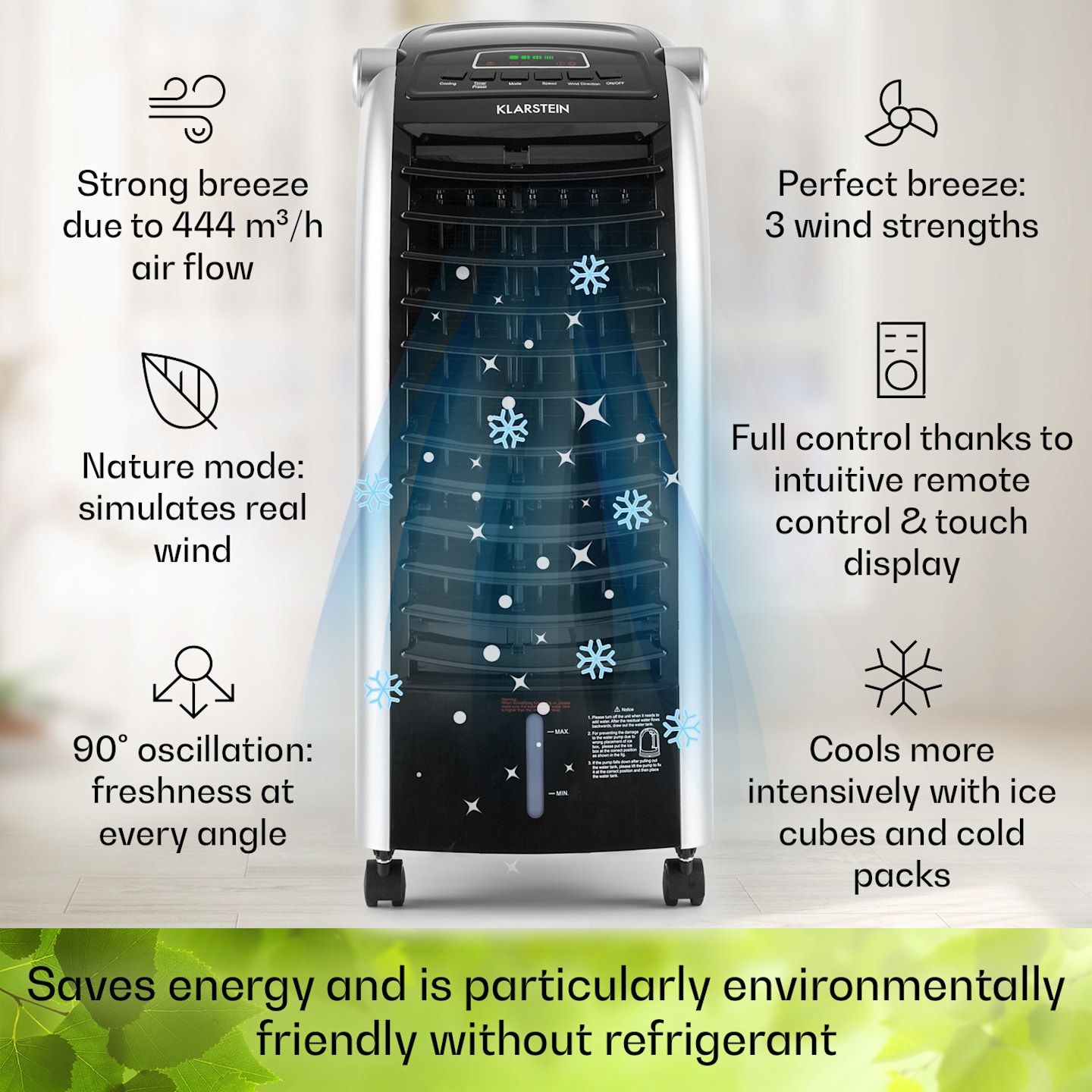 Охладител на въздуха, 4 in 1, 65W, с дистанционно управление, 2 пакета