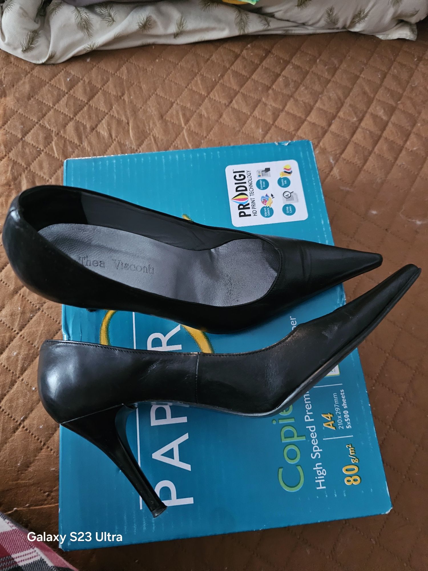 Pantofi stiletto negri piele