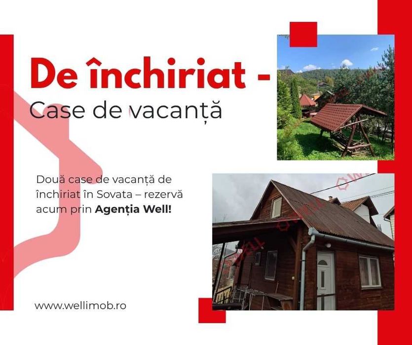 De închiriat două case de vacanță pe aceeași curte, în Sovata!
