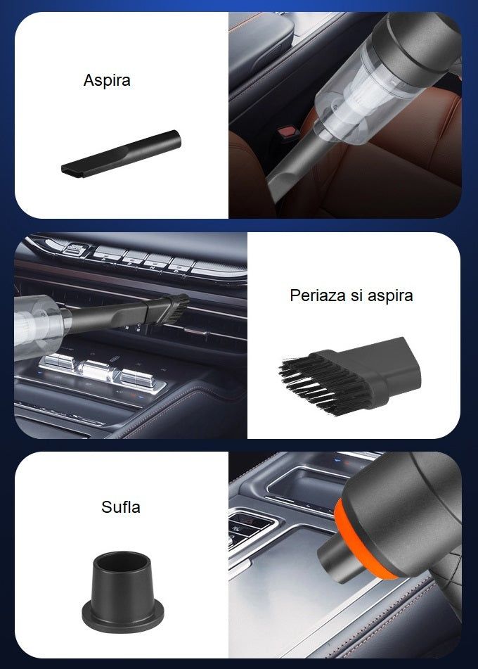 Aspirator auto portabil fara fir