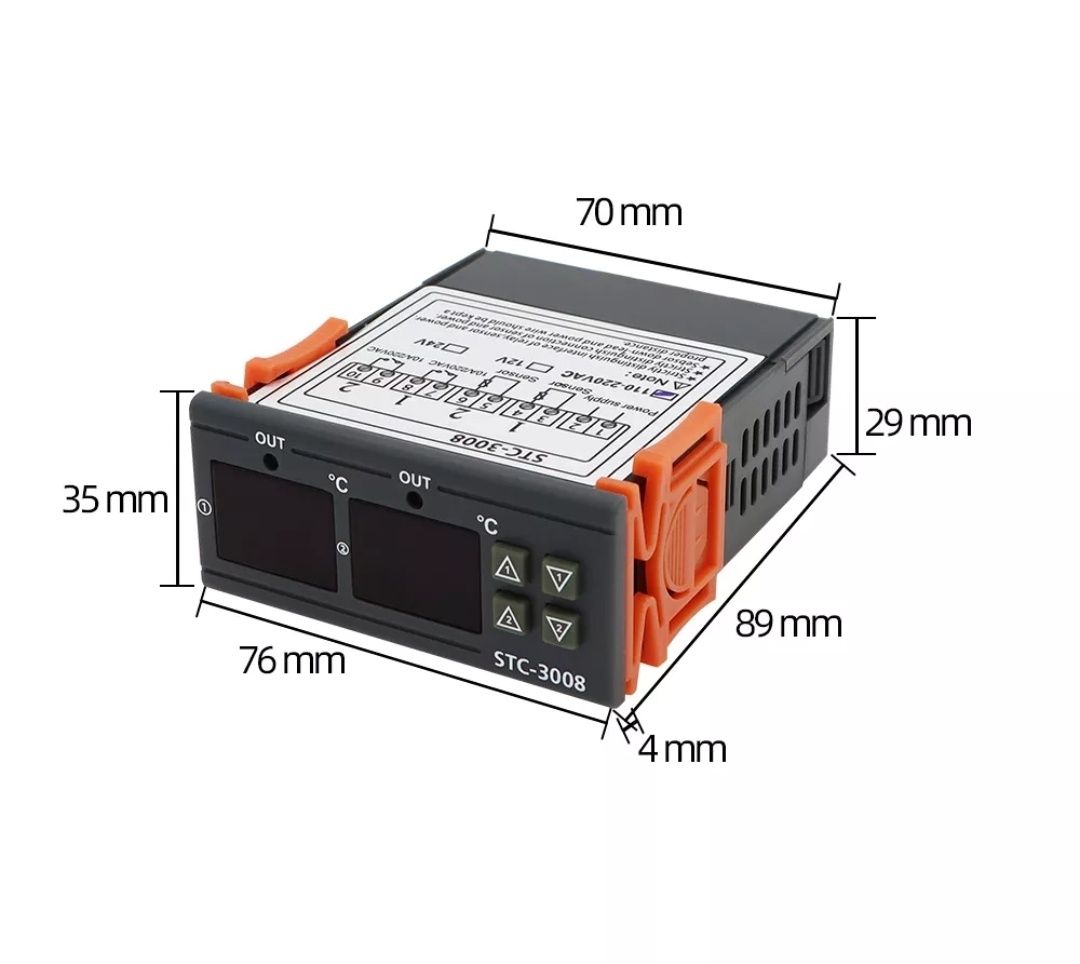 Termostat Digital Dual STC-3008 Control Temperatura 12V