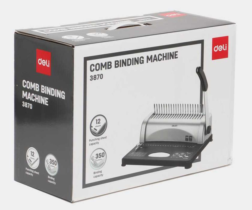 Машина для переплета, 350 листов, 12 л, формата А4 Deli 3870 Скидки !!