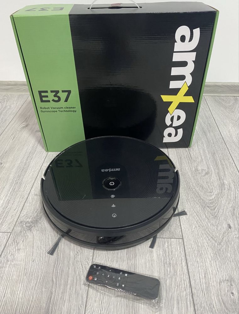 Aspirator robot AmXea E37 Negru,Wi-Fi,giroscopic,multi-suprafe