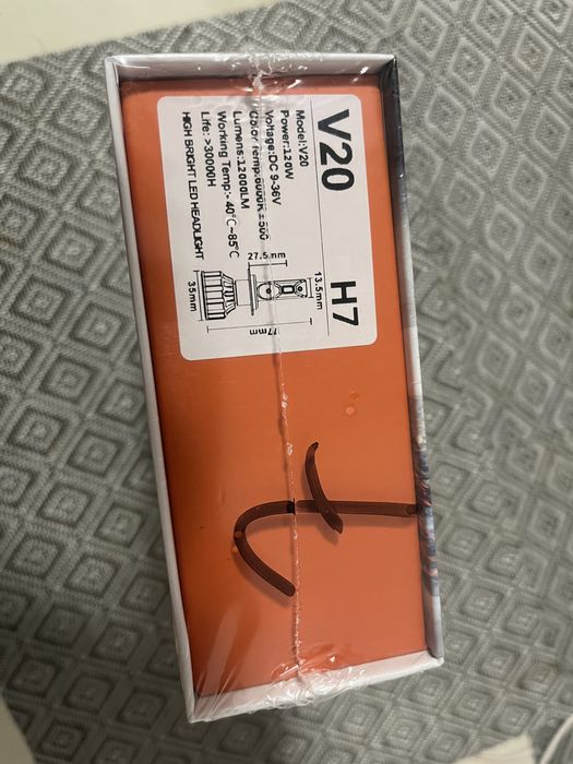 Set 2 becuri LED H7 model V20, 120W, Cambus, 12000Lm, 6000K