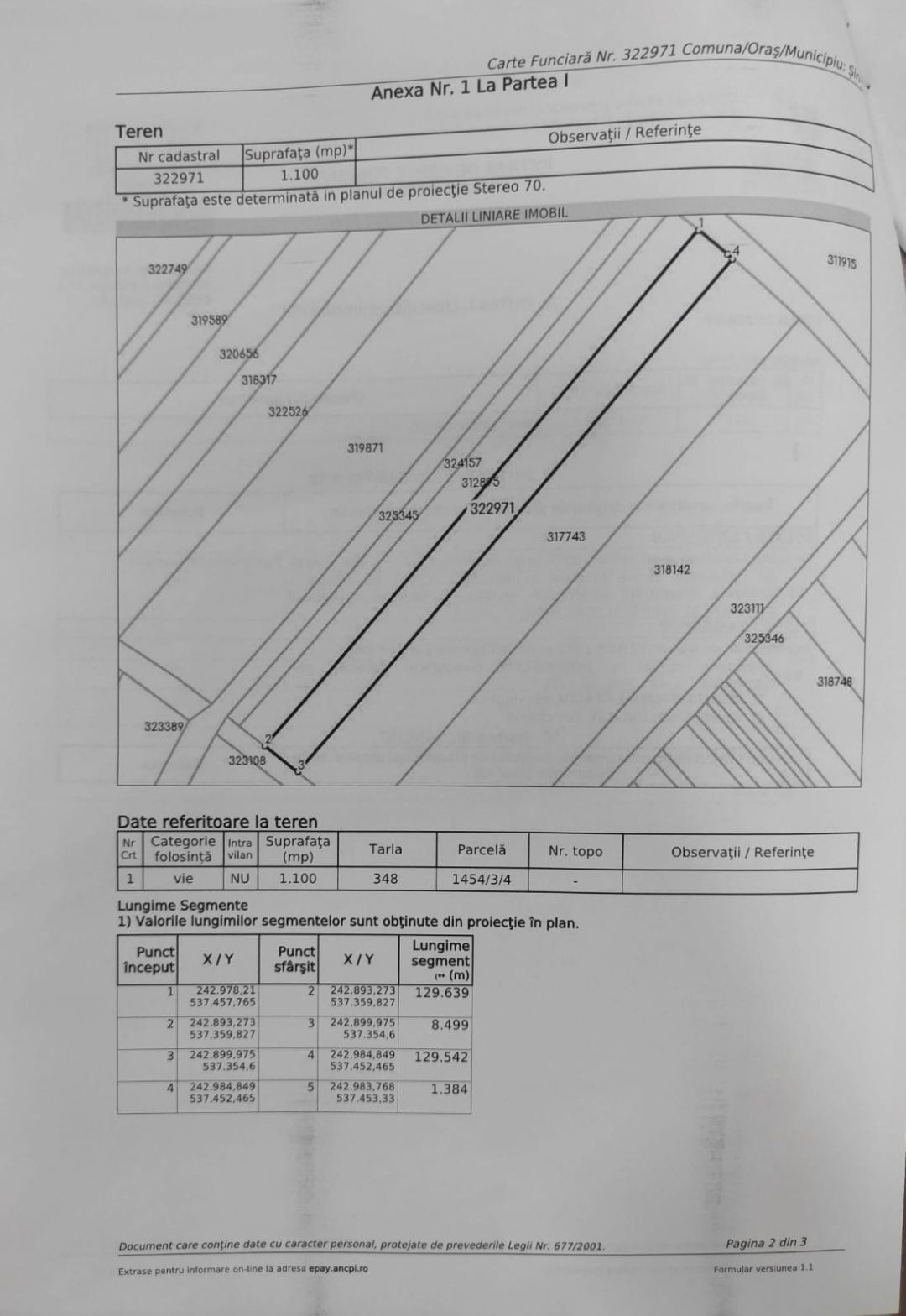 Vând teren pe deal in  Galsa 1100 mp