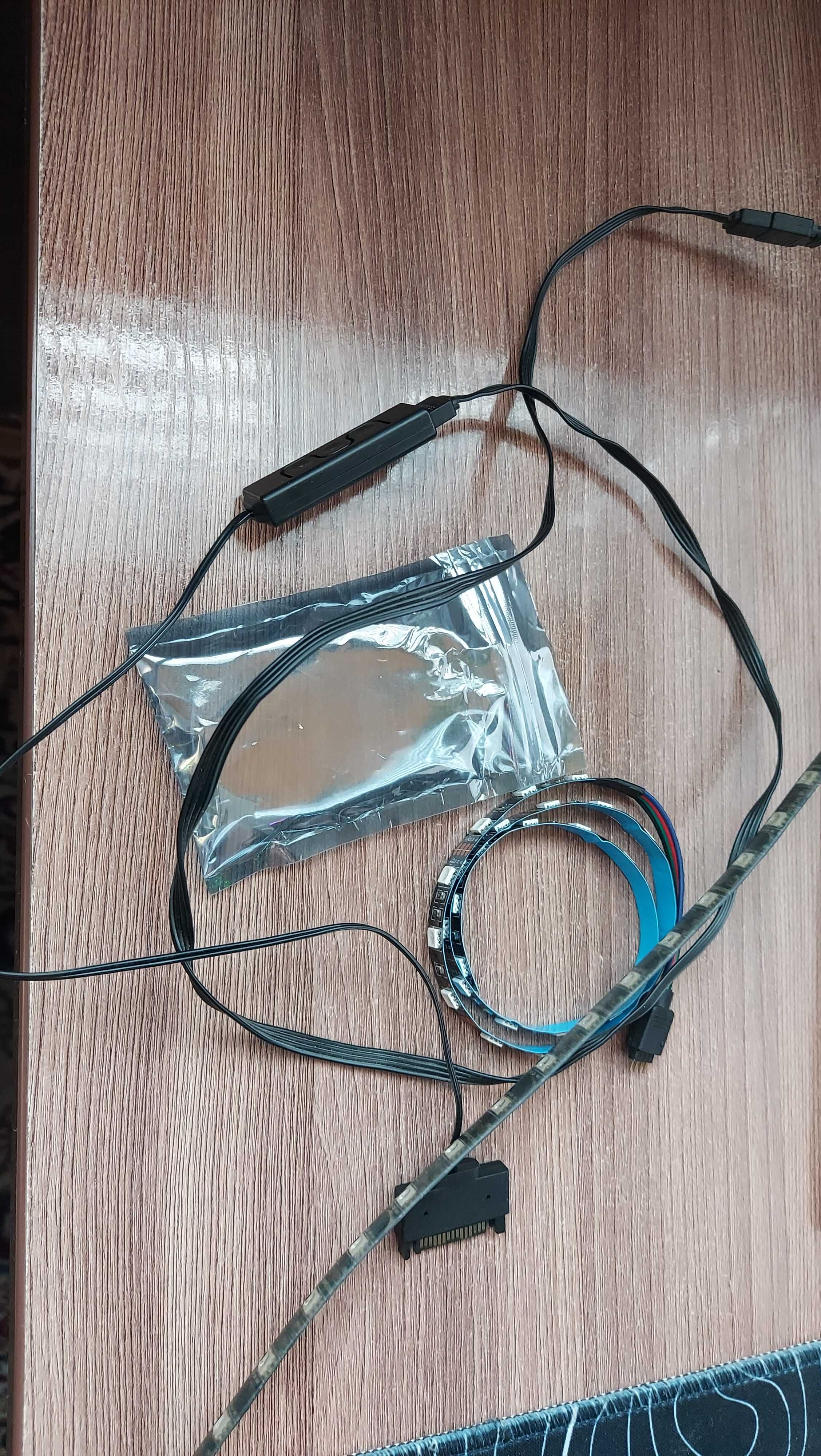 LED RGB ленты 30-50см deеpcool и китай,можно с контроллером и на плату