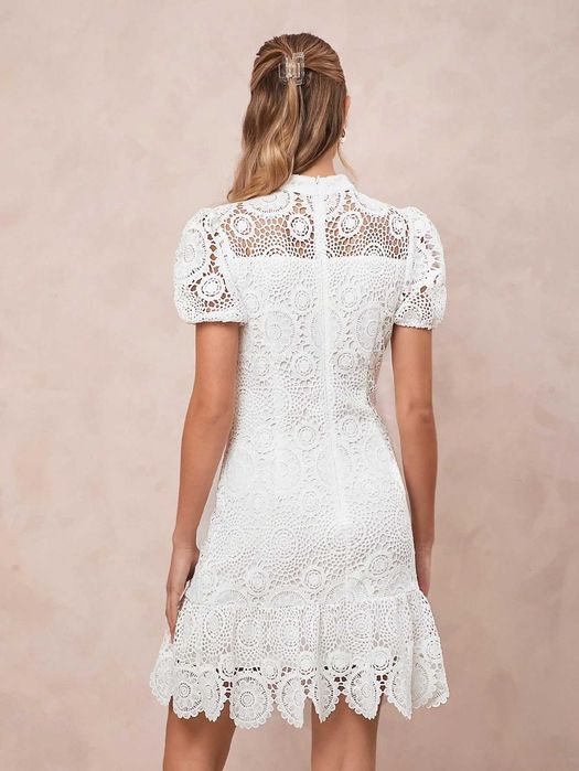 Бяла рокля, Дантелена рокля, Елегантна рокля, Рокля дантела