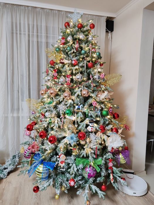 Елка литая + пвх со снегом