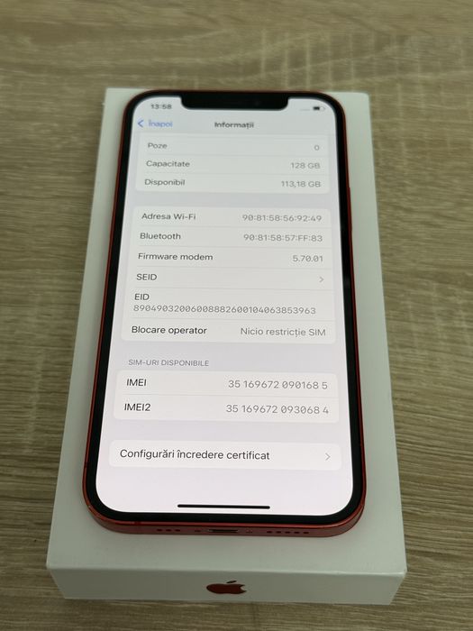 Iphone 12, 128gb - product RED