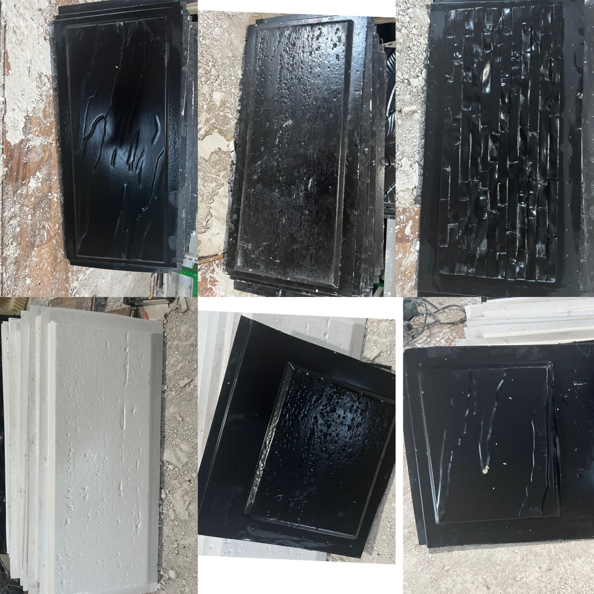 Matrițe plăci decorative,masă vibrantă ,rafturi metalice,betoniera