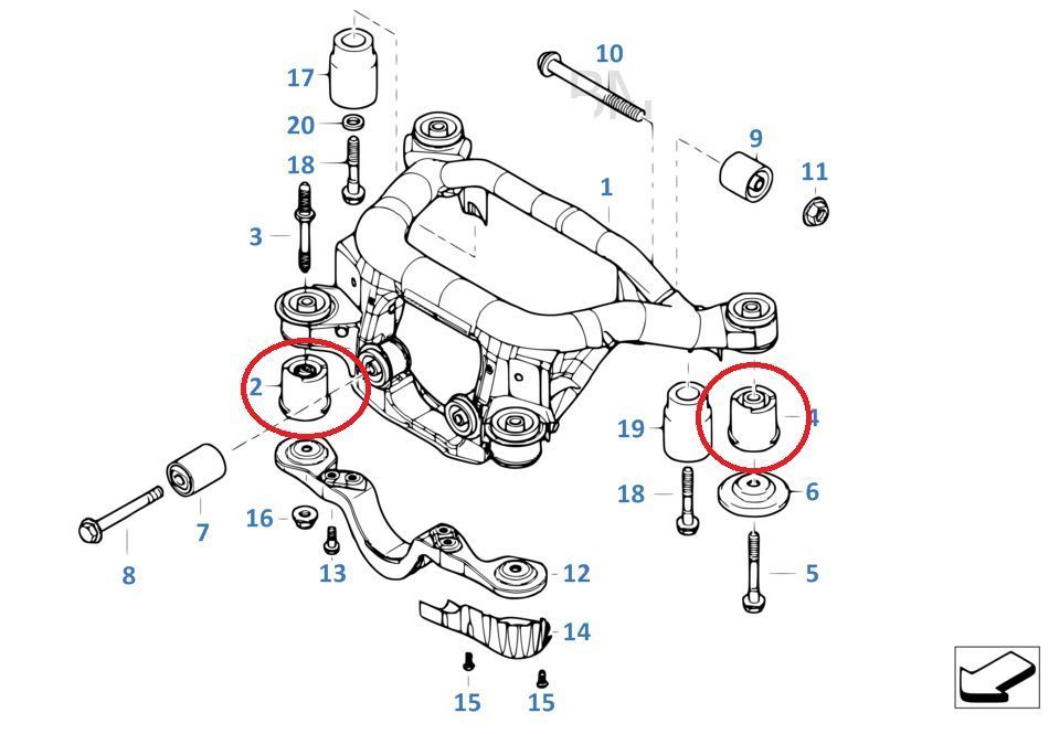Bucse punte spate poliuretan BMW E46