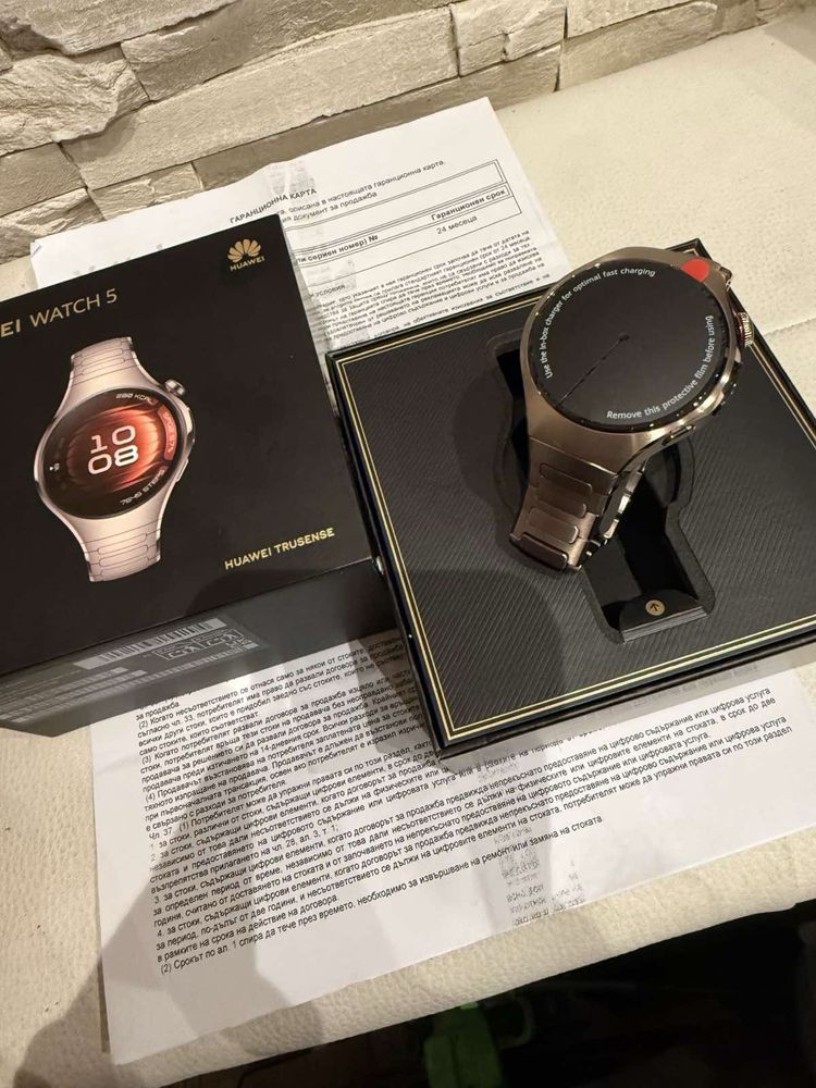 НОВ Huawei Watch 5 Titaniun GOLD 24м. ГАРАНЦИЯ