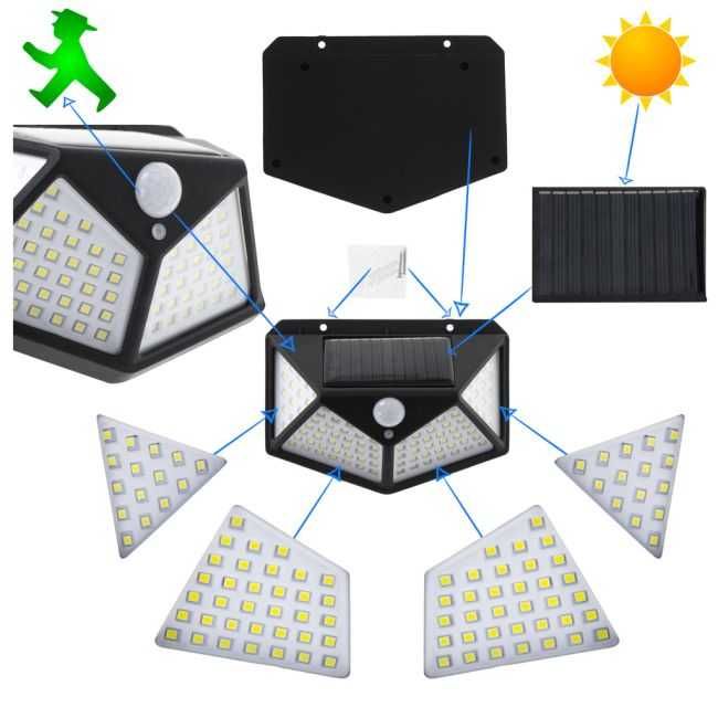 Lampa Solara LED cu senzor crepuscular si senzor de miscare NOU