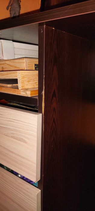 Birou de lemn pentru PC Laptop - 3 sertare, 1 spatiu depozitare