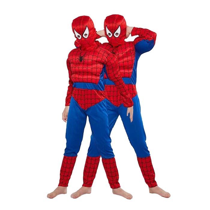 Set costum Ultimate Spiderman copii, 110-120 cm, cu manusi
