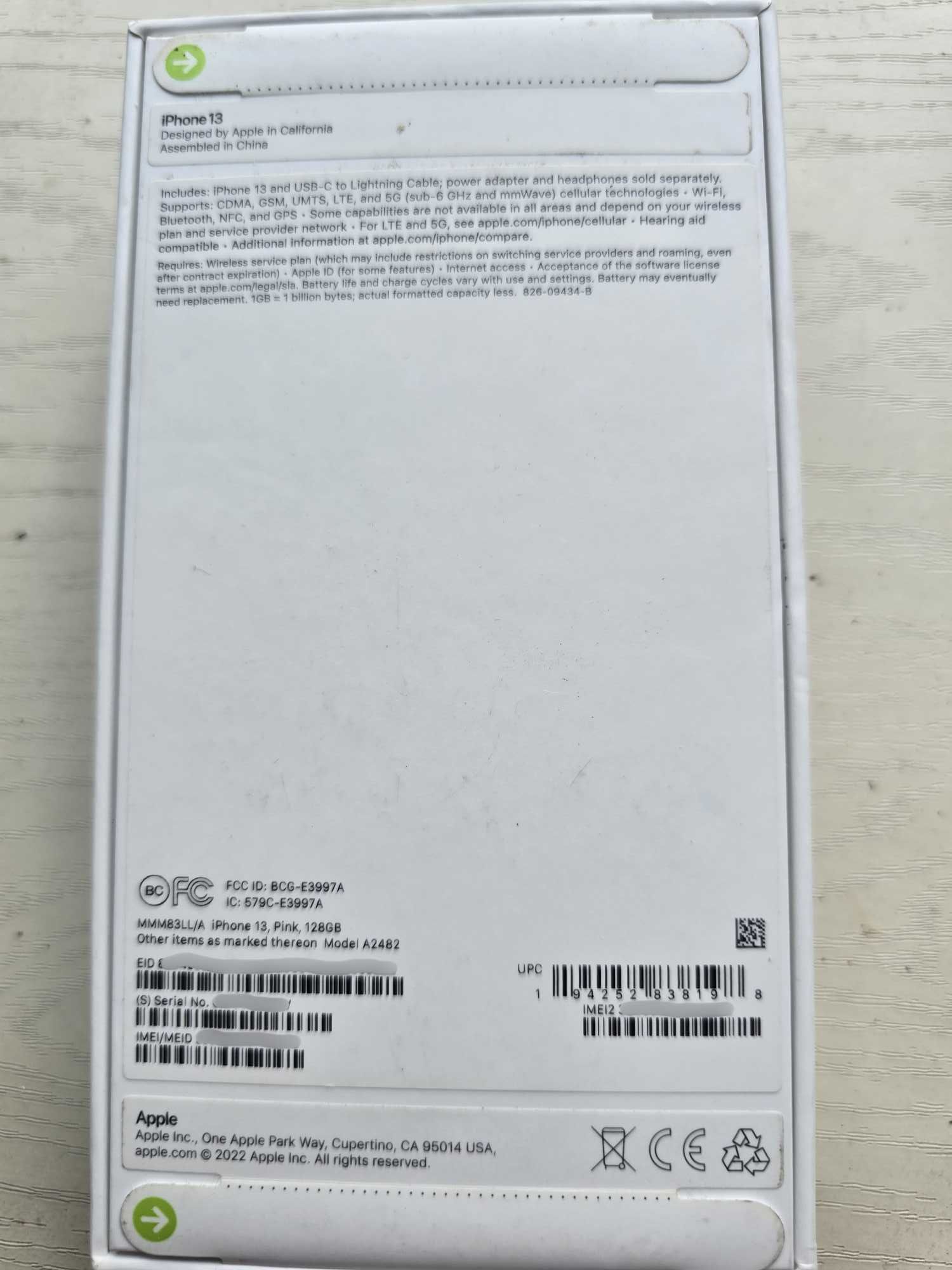 iPhone 13, новый, не распечатанный (куплен в США)